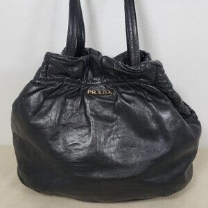 Prada Nappa Bow Bag. Great shoulder drop. Soft leather. Bows have been removed.